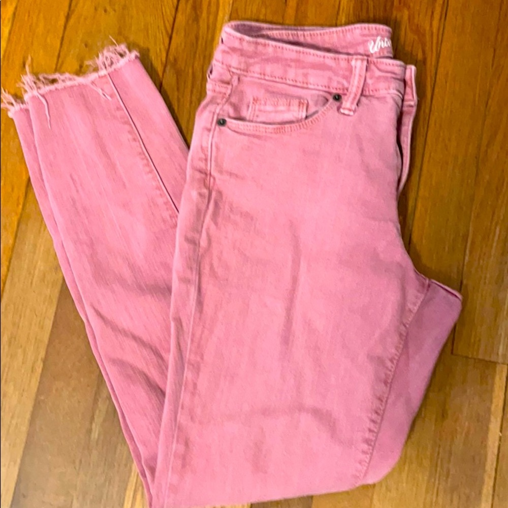 Universal Threads Mid Rise Skinny Pink Jeans 8